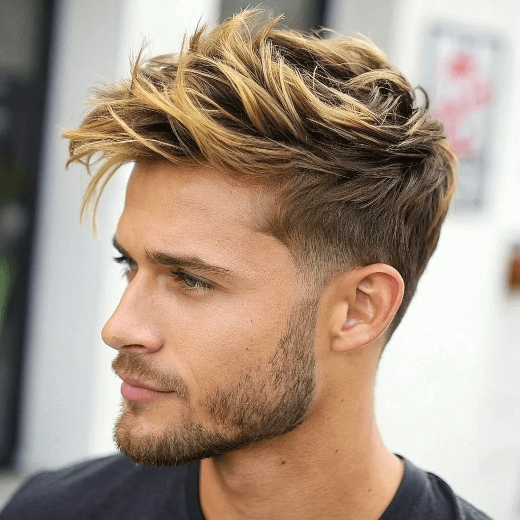 Short Flow Hairstyles for Men - Effortless Style with Modern Appeal 11 Flow with Highlights