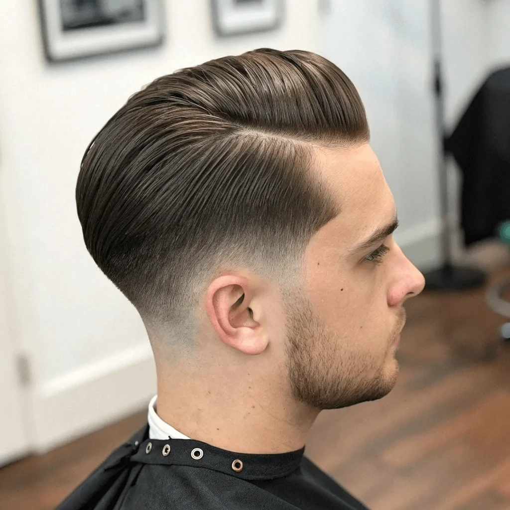 Low Tied Back with Side Part